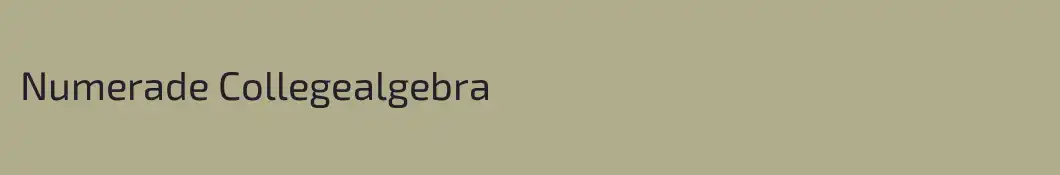 Numerade Collegealgebra